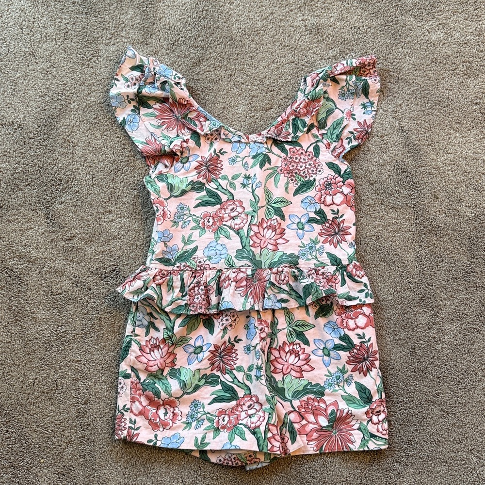 Janie and Jack Pink Floral Romper